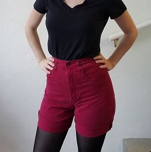 SALE!! High Waist Vintage Red Jean Shorts